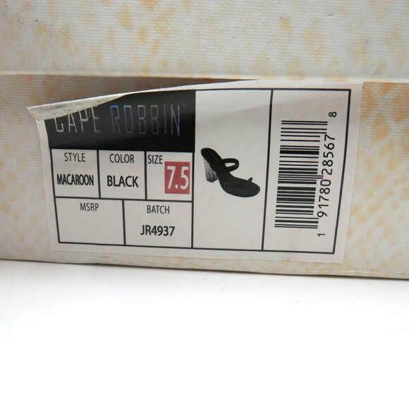 Cape Robbin Shoes Womens Size 7.5 Black 4.5" Clear Block Heel Sandals New in Box - Picture 5 of 10
